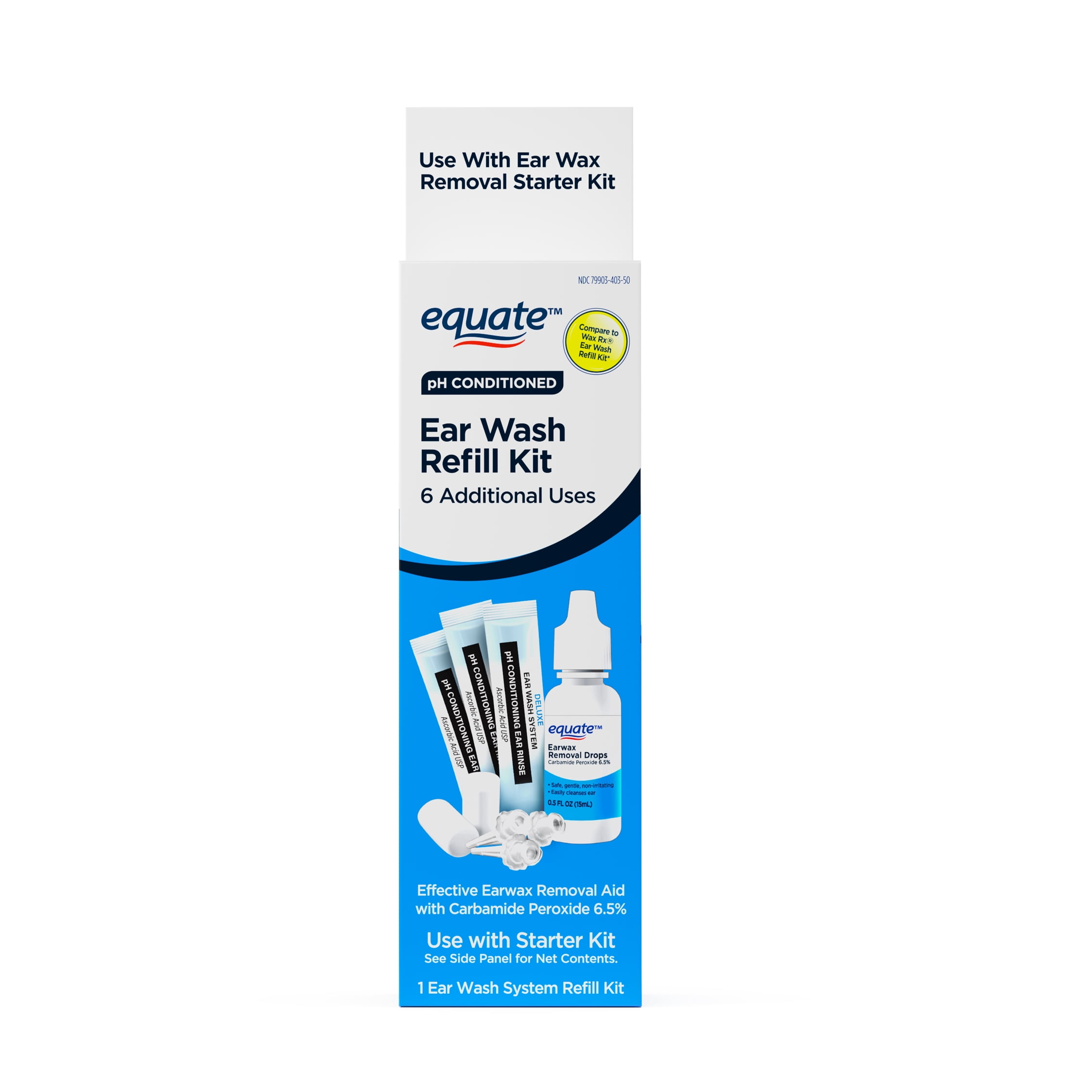 (2 pack) Equate Wax Removal Refill Kit for Wax-Rx Ear Wash System