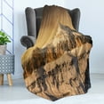 thumbnail image 4 of Mountain Soft Flannel Fleece Throw Blanket, Surreal Saturated Photo of the Italian Twin Mountain Peaks with Silent Overcast Sky, Cozy Plush for Indoor and Outdoor Use, 70" x 90", Sepia, by Ambesonne, 4 of 5