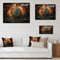 thumbnail image 4 of Designart "Blue Orange Buddhist Art Wheel Of" Spiritual Print on Natural Pine Wood, 4 of 5