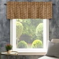thumbnail image 4 of Vintage Rattan Farmhouse Short Window Curtain Valances, Minimalist Abstract Wicker Texture Brown Rod Pocket Kitchen Valances for Living Room Bedroom Bathroom Cafe 54" x 18", 4 of 8