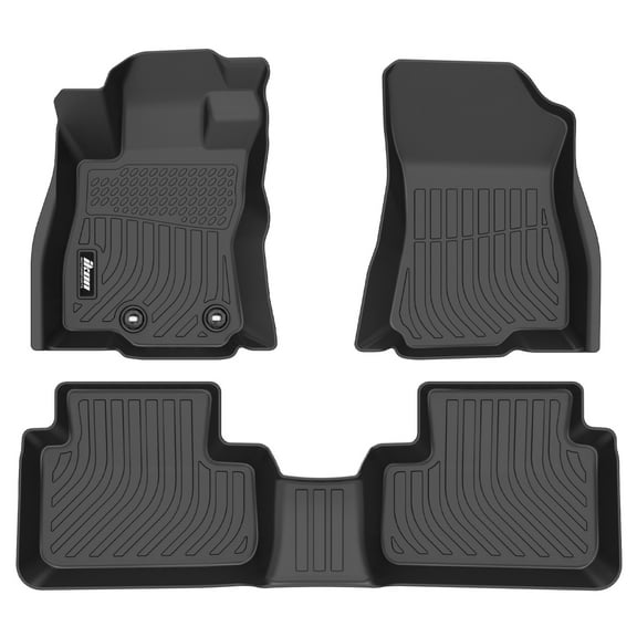 Ikon Motorsports 3D Molded TPE Floor Mats Fits 2025-2026 Subaru Forester, Black All Weather Waterproof Anti-Slip Floor Liners, Front 2nd Row Interior Accessories 4PCS