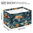 thumbnail image 3 of Hawaiian Floral Pattern Foldable Storage Basket,Canvas Fabric Foldable Storage Bins with Handles Open Home Storage Bins Boxes for Toy Book Shelf Closet Baskets, 3 of 8