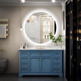 thumbnail image 2 of FTOTI 24 Inch Round LED Bathroom Mirror - 6000K Daylight Backlit, Anti-Fog & Dimmable, Frameless Waterproof Mirror with Touch Control, CRI90+, IP54 for Vanity & Makeup, 2 of 6