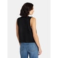 thumbnail image 2 of Madden NYC Women's Black Faux Suede Fringe Studded Vest, Sizes S-XL, 2 of 5