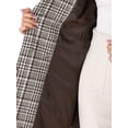 thumbnail image 5 of INSPIRE CHIC Women's Notched Lapel Elegant Plaid Double Breasted Tweed Blazer Coat XS Brown, 5 of 6