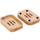 thumbnail image 1 of 1 jabonera de bambú natural, madera natural ecológica para ducha, baño, cocina, con 4 almohadillas de drenaje antideslizantes JAMW Sencillez, 1 of 4