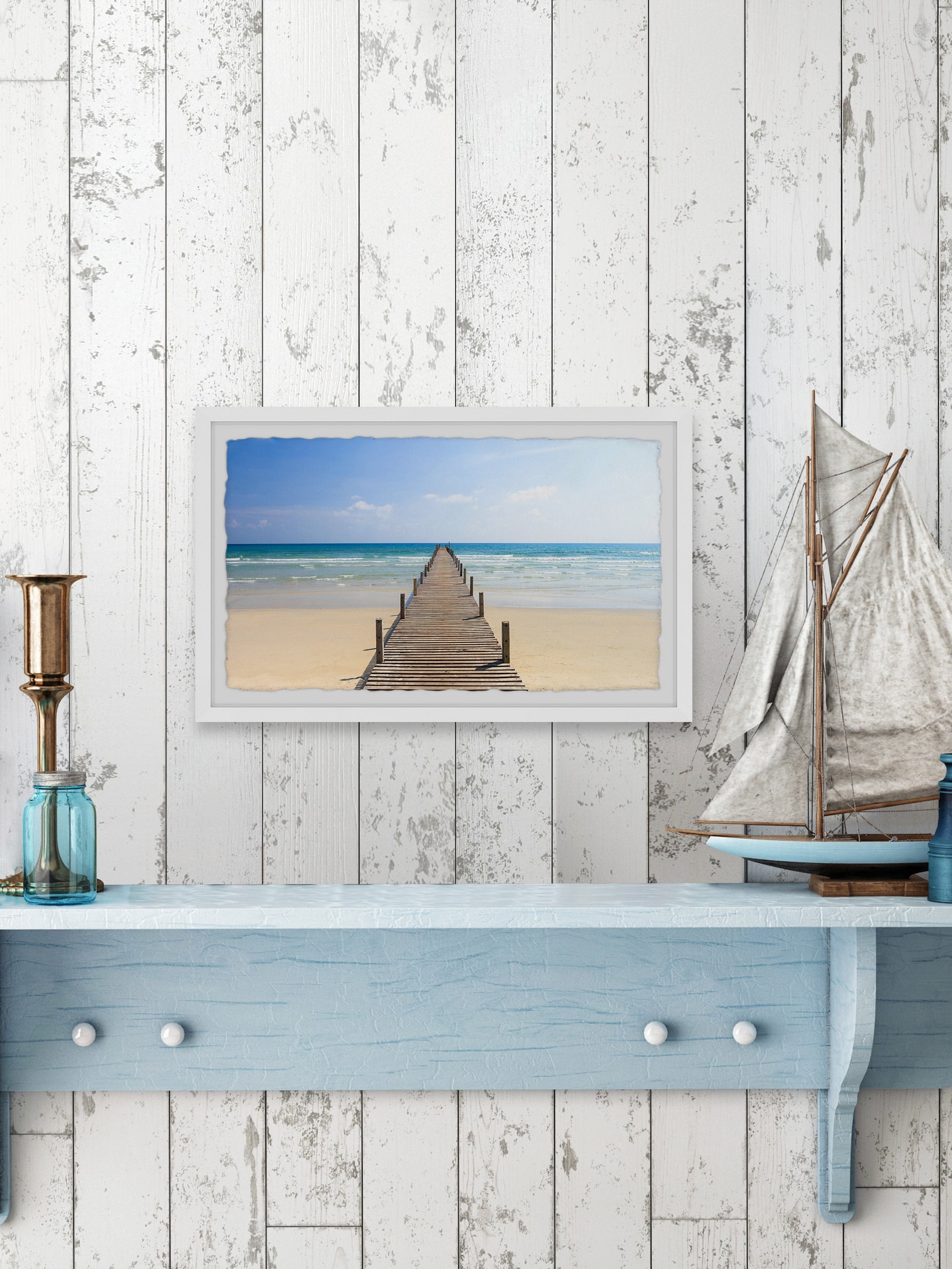 Marmont Hill Coastal Bridge Framed Wall Art, 12" x 18"