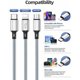thumbnail image 2 of Cable de carga múltiple, paquete de 3, cable USB trenzado de nailon 3 en 1 de 120 cm con cable USB C, cable micro USB, compatible con iPhone, cable de carga USB Android de carga rápida, 2 of 5