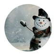 thumbnail image 4 of Sheronv Snowman Round Table Cover Stain Resistant & Washable for Indoor Outdoor Tablecloth Kitchen Dining Wedding Parties Picnic Farmhouse Decor 100% Polyester Christmas Theme 38"-42, 4 of 8