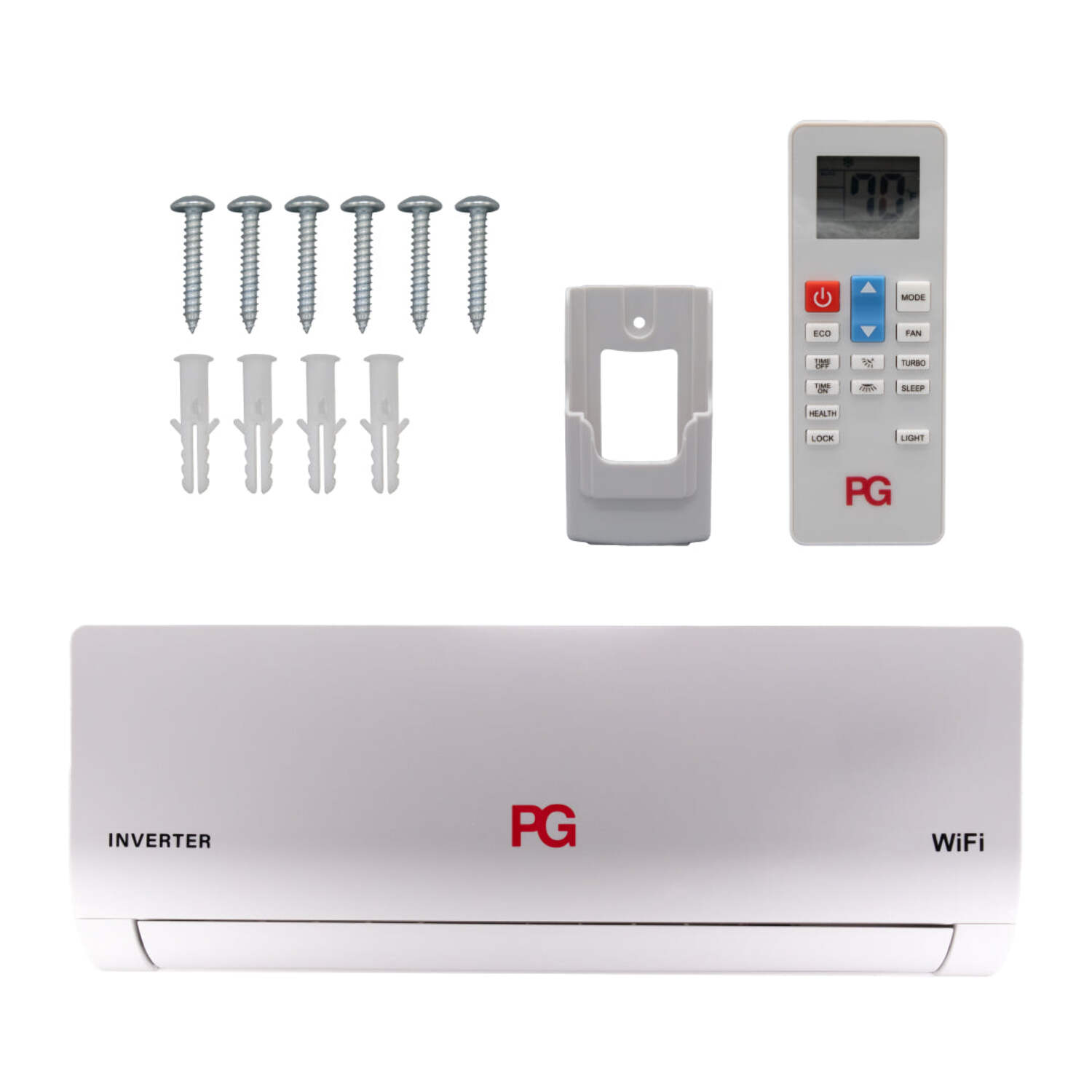 PG 12000 BTU Mini Split Ductless Air Conditioner Heat Pump, Wi-Fi Enabled, 17 SEER2, 110V, Up to 550 Sq. Ft, R-32 Refrigerant & Installation Kit