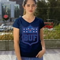 thumbnail image 4 of Buffalo Shield Women's V-Neck T-shirt Game Night Fantasy Football Fan Tailgate NY, 4 of 7