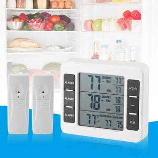 TSV Refrigerator Thermometer, Wireless Digital Freezer Thermometer with  Audible Alarm, 2pcs Temperature Sensors