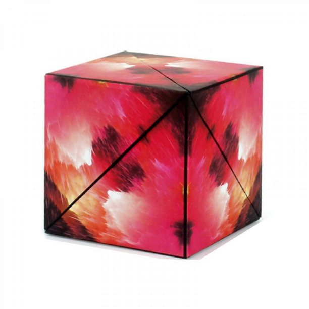 Bloques de construcción magnéticos geométricos tridimensionales variables, juguete de descompresión magnético intercambiable, ideal para regalar o regalar a tus amigos (rojo fuego)