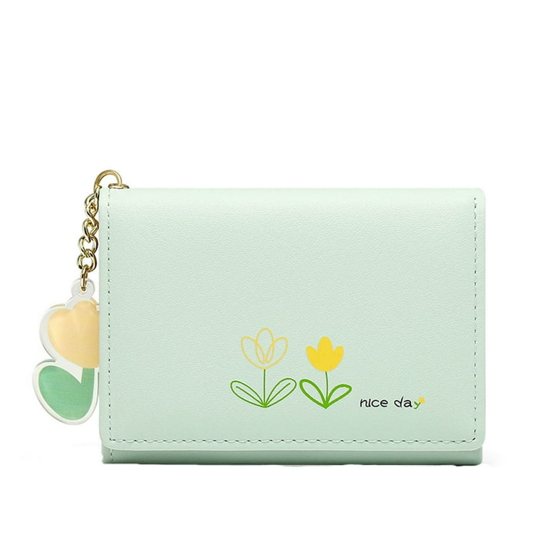PhoneSoap Ladies Small Fashion Purse Multi Card ID Bag Ladies Wallet Clutch Bag Mint Green