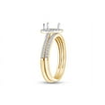 thumbnail image 3 of AFFY 0.38 Carat Pear & Round Shape White Natural Diamond Semi Mount Wedding Ring Set 18K Solid Yellow Gold Ring Size-8.5, 3 of 6