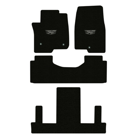 Lloyd Mats LogoMat Custom-Fit 4PC Carpet Floor Mats for 2023-2026 Cadillac Escalade, w/2nd Row Buckets, Charcoal