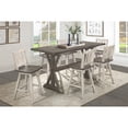 thumbnail image 2 of Miekor Furniture Rustic Look Distressed Gray Finish 1pc Counter Height Dining Table Solid Rubberwood Kitchen Dining Furniture B5A4504, 2 of 9