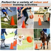 LANNEY 9'' Cones Sports, 24 Pack Soccer Football Basketball Plastic Orange Cone