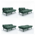 thumbnail image 3 of Triple Tree Velvet 70.87" Tufted Futon Loveseat Sofa, Emerald, 3 of 7