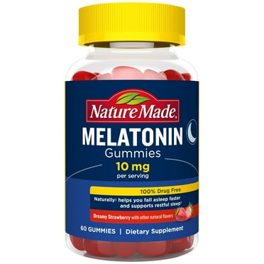 Nature Made Melatonin 10 mg Gummies, 60 Count of Melatonin Gummies for Supporting Restful Sleep
