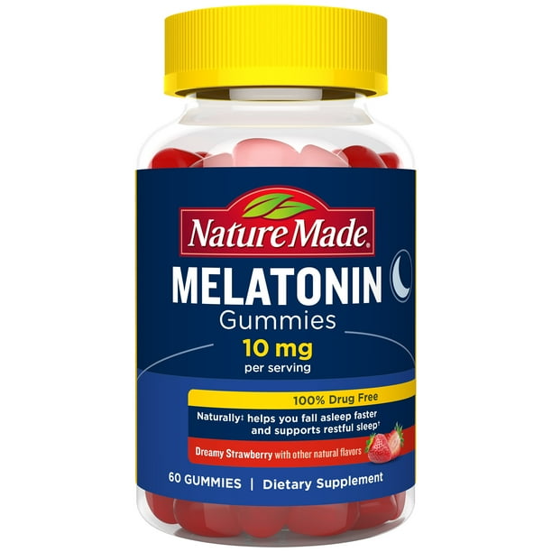 Nature Made Melatonin 10 mg Gummies, 60 Count of Melatonin Gummies for
