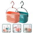 thumbnail image 4 of Cesta de almacenamiento colgante de plástico, 2 uds., cesta colgante para ducha, cocina, jengibre, ajo, organizador de verduras, cesta con gancho para baño y cocina, 4 of 5