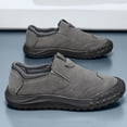 thumbnail image 6 of Mens Slip On Gray Casual Shoes Lightweight PU Faux Leather Non Slip Breathable Walking Work Sneakers Comfortable Loafers,Size 7, 6 of 9