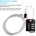 thumbnail image 5 of Lumintrail TSA Approved Lock for Luggage or Suitcase, Easy-to-Read 3 Digit Personalized Combination, Metal Travel Suitcase Luggage Lock, Black, with a 4-FT Braided Steel Cable (2 Pack), 5 of 5