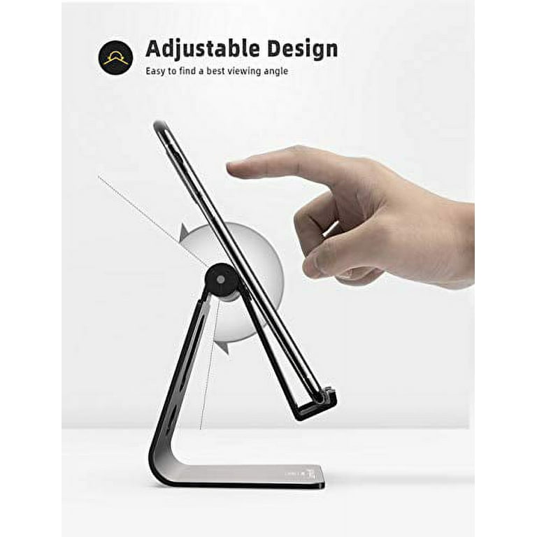Adjustable Cell Phone Stand, Lamicall Desk Phone Holder, Cradle, Dock, Compatible with All 4-8 Phones, Office Accessories, All Android Smartphone - Bl