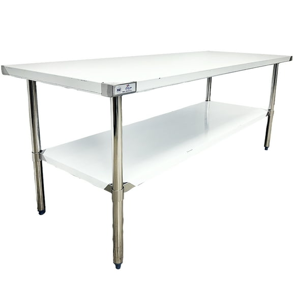 NSF Certified Stainless Steel General Purpose Table with Undershelf, 72"W x 30"D x 34"H