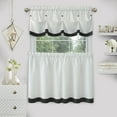 thumbnail image 2 of Kate Aurora Country Farmhouse 3 Pc Solid Cafe Kitchen Curtain Tier & Tucked Valance Set - Assorted Colors & Sizes, 2 of 3