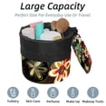 thumbnail image 2 of PhooArto Large Barrel Drawstring Makeup Bag, Abstract Floral Colorful Flowers Travel Cosmetic Bag Portable Make Up Organizer Bag, 2 of 6