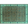 thumbnail image 1 of Ahgly Company Indoor Rectangle Oriental Turquoise Blue Industrial Area Rugs, 7' x 9', 1 of 4