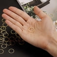 thumbnail image 4 of Unique Bargains 100 Pack 15mm Brass Hollow Circle Bezel Round Linking Rings(Gold), 4 of 4