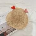 thumbnail image 2 of Penkiiy Baby Hats Bucket Hat Toddler Baby Girls And Boys Summer Woven Hat Sun Protection Sun Hat Beige Hat for 3-6 Years, 2 of 3