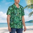 thumbnail image 3 of Vsdgher Monstera Leaves Print Men's Hawaiian Shirts Button Down Tropical Holiday Beach Shirts Vacation Clothes,XX-Large, 3 of 7