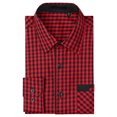 thumbnail image 5 of Men's Plaid Long Sleeve Shirts Casual Button Down Shirt Wrinkle Free Casual Bussiness Red Shirt M, 5 of 6