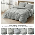 thumbnail image 5 of Chezmoi Collection Glen 3-Piece Crescent Stitched Quilt Set, King Size, Light Gray, Rayon Derived from Bamboo & Polyester Blended, Soft Breathable Cooling Bedspread for Hot Sleepers, 5 of 9