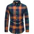 thumbnail image 1 of Camisa Cuadros Hombre Casual Slim Fit Manga Larga Moda, 1 of 8