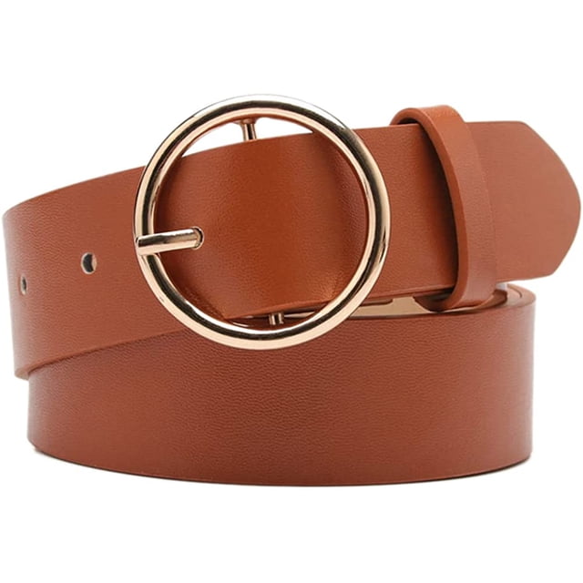 LinYooLi Ceinture Ronde en Faux Cuir pour Femmes, Robe Chic en Jean, Ceintures pour Dames