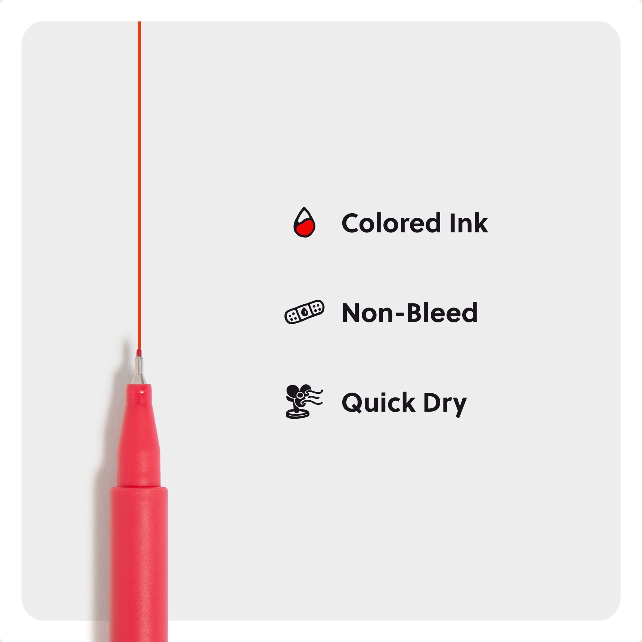 U Brands Fine Liners Felt Tip Pens, 24 Count, Fine (5mm) Point, Assorted Color Ink, Office Desk Accessories