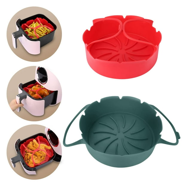 Large 7 Inch 2 Pack Silicone Air Fryer Liners Pot, Round Silicone Air ...