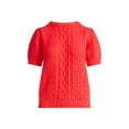 thumbnail image 7 of Free Assembly Women's Cable Knit Sweater with Short Puff Sleeves, Sizes XS-XXL, 7 of 7
