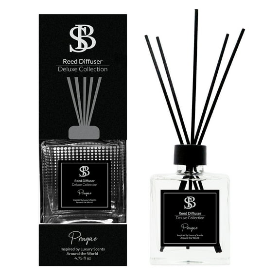 Reed Diffuser Set Deluxe Collection Prague - Inspired by Deja Vu Fragrance - 4.75oz - 5 Reed Sticks