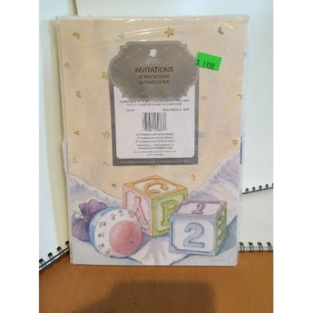 Baby Blocks & Quilt Invitations With Envelopes 20 Ct