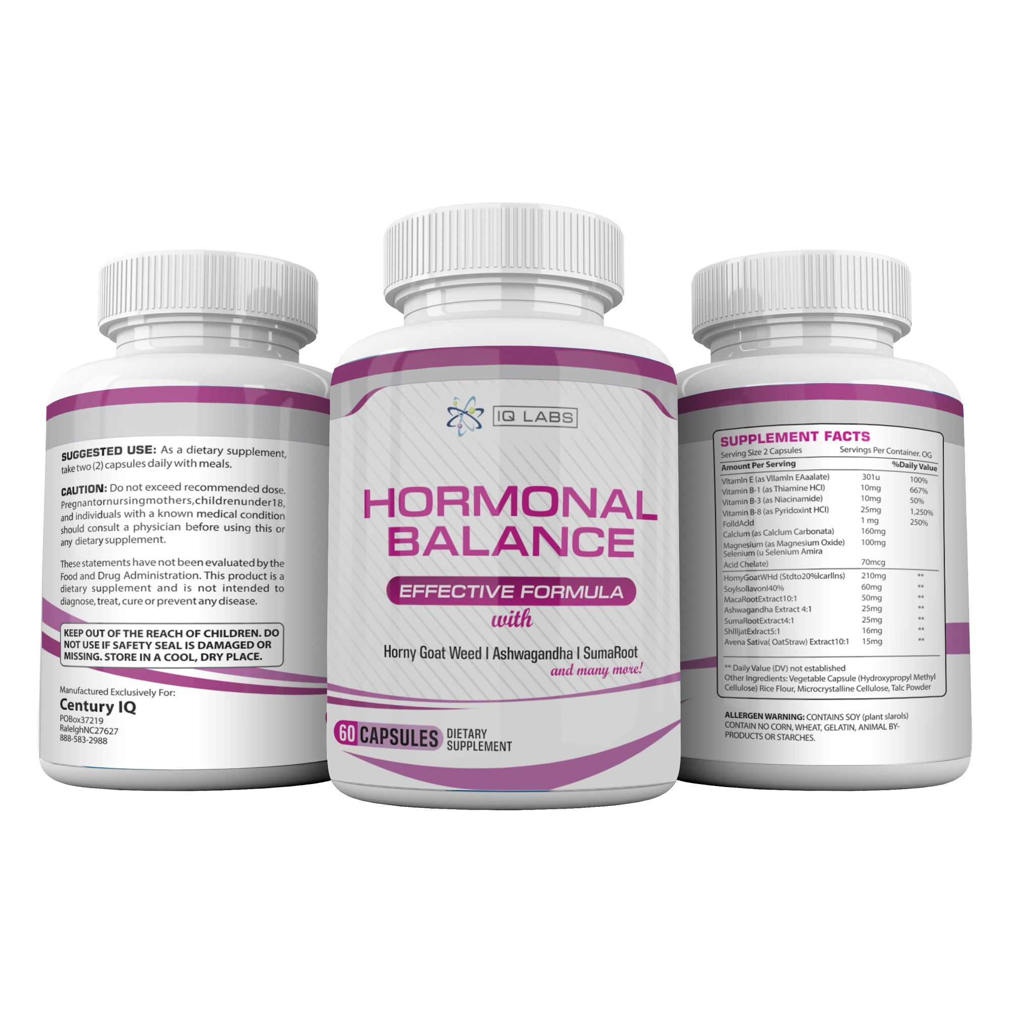 Hormonal Balance for Women with Horny Goat Weed Ashwagandha, Suma Root, Maca Root, Vitamins E, B1, B3, B8, Folica Acid, And many more