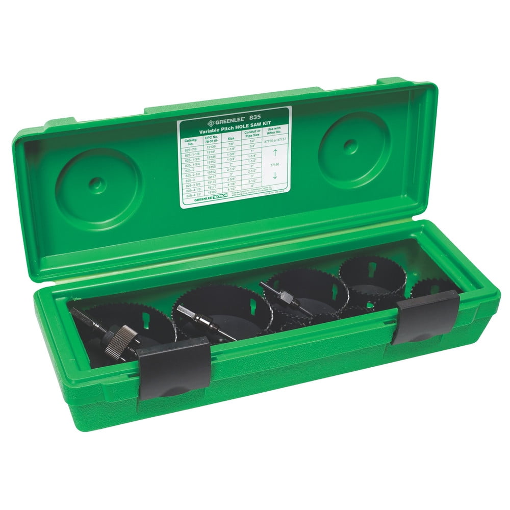 GREENLEE 835 Hole Saw Kit,41/2 in Dia,Variable Pitch