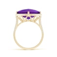 thumbnail image 2 of ANGARA Natural 8 Ct. Amethyst with Diamond Halo Ring in 14K Yellow Gold for Women (Ring Size: 6), 2 of 8