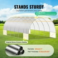 thumbnail image 5 of KFFKFF Walk-in Tunnel Greenhouse, 20x10x7 ft, Featuring a Durable Galvanized Steel Frame and White PE Covering, Equipped with a Roll-up Zipper Door and 12 Ventilation Windows, 5 of 9