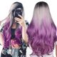 thumbnail image 1 of Peluca larga y rizada para mujer, peluca con gradiente negro, gris y morado, peluca con malla frontal, peluca con gancho ondulado mate, 1 of 8